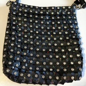 Black Metallic Rhinestone Handbag